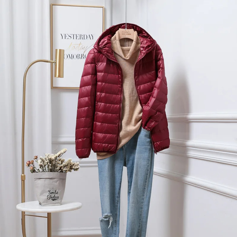 Piumino Donna con Cappuccio e Chiusura Zip