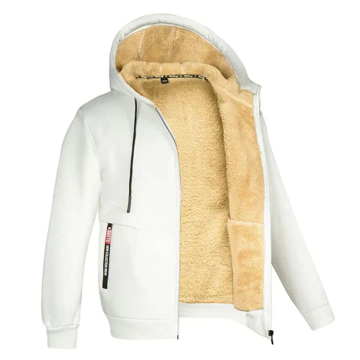 Felpa Uomo con Zip Interno in Pile Morbido