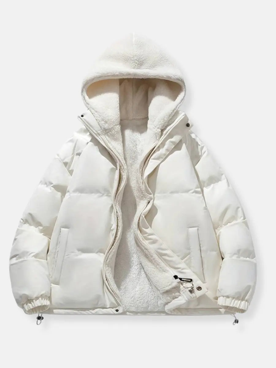 Giacca Invernale Donna con Zip e Cappuccio Calda