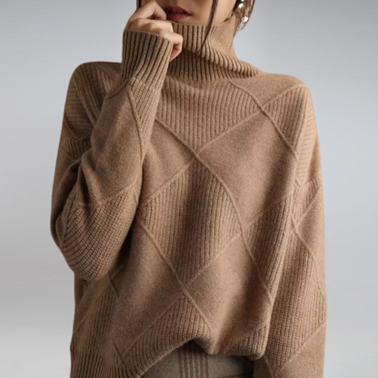 Maglione Donna Oversize Collo Alto Manica Lunga