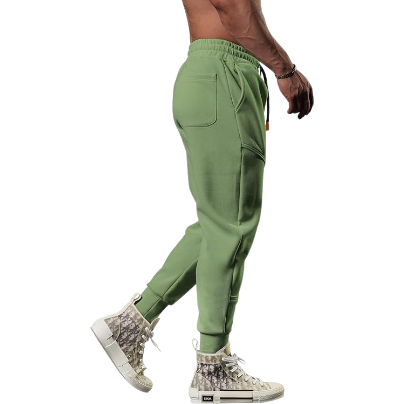 Pantaloni Jogging Uomo Fleece Leggero Cargo Taglio Tapered