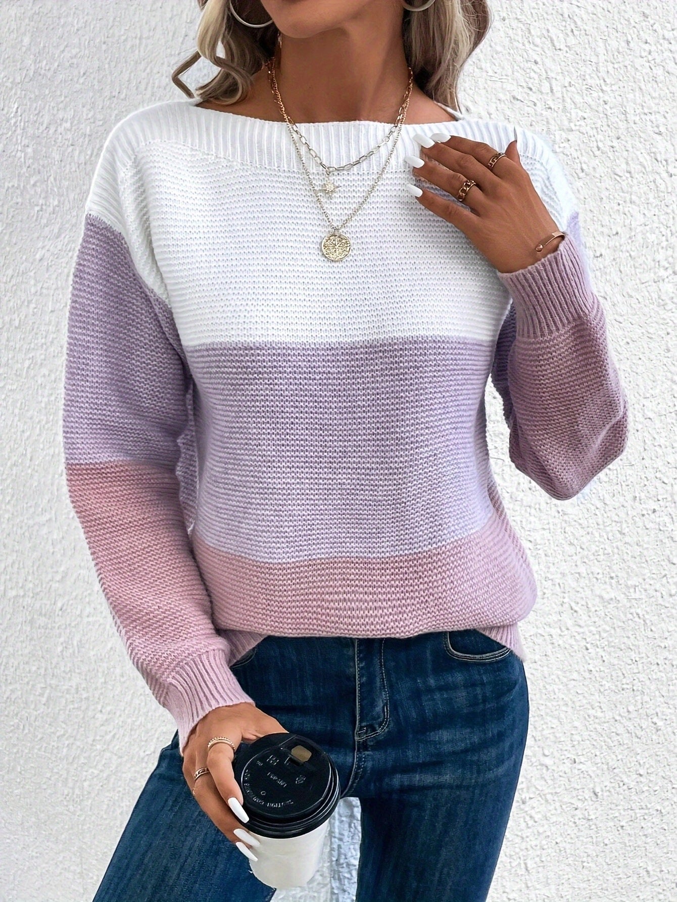 Maglione Donna Stile Classico Vestibilità Regular