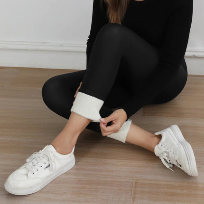 Leggings Donna in Pile Opaco Vita Elastica