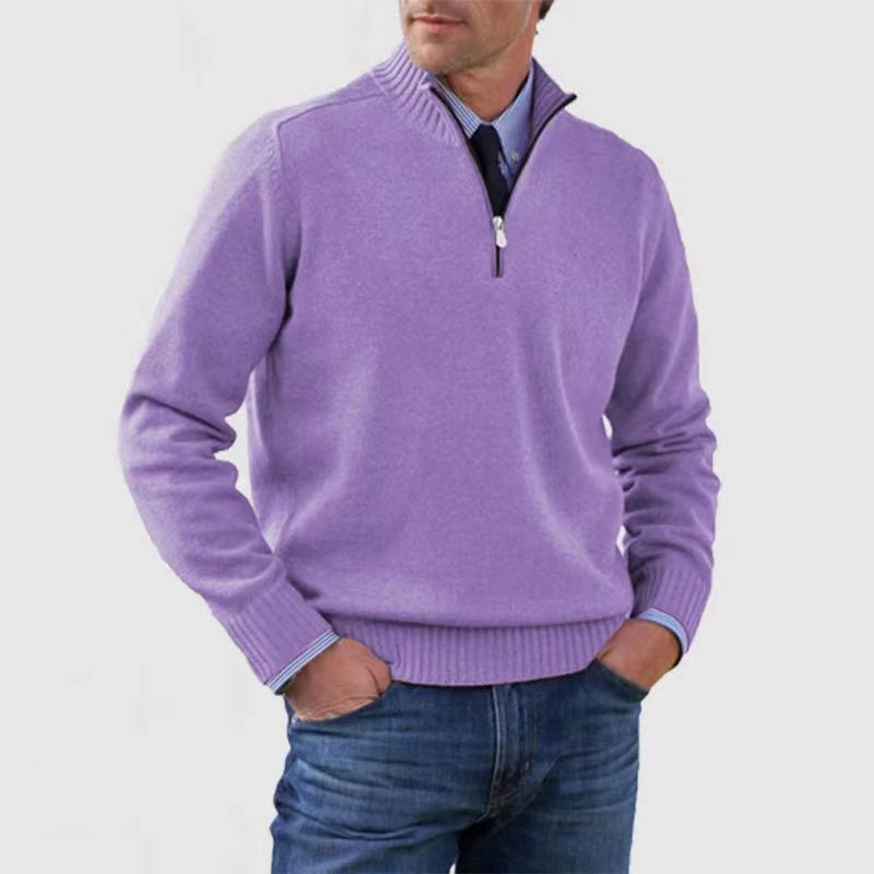 Maglione Uomo con Mezza Zip Caldo e Confortevole Stile