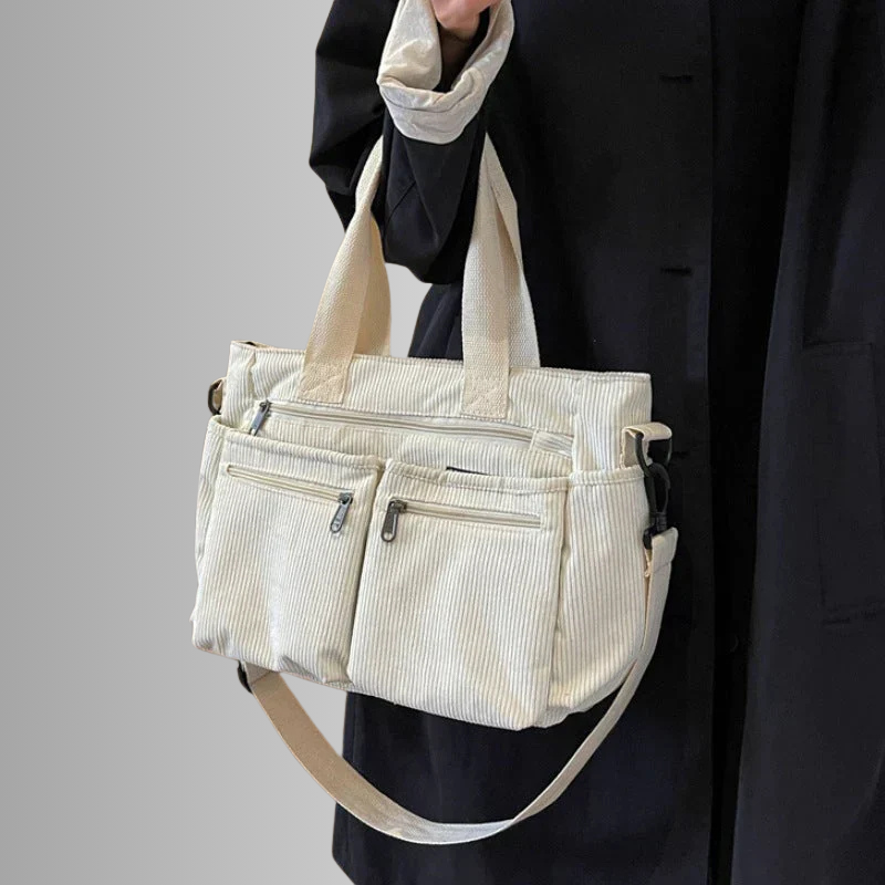 Borsa Tracolla Donna in Corda con Tasche con Zip