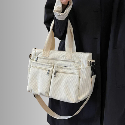 Borsa Tracolla Donna in Corda con Tasche con Zip