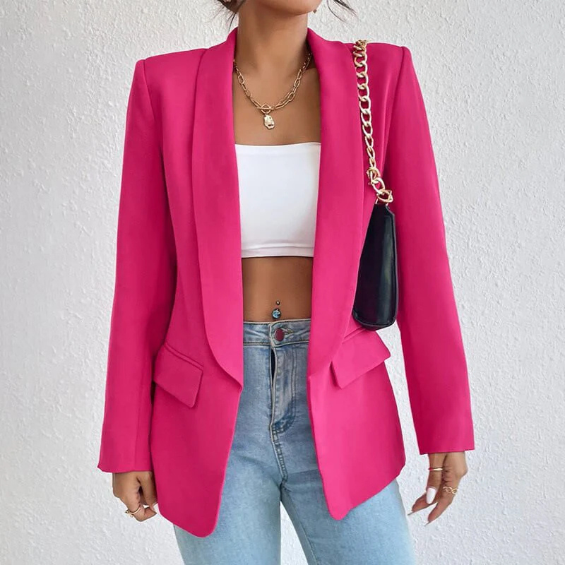 Blazer Donna Manica Lunga Linee Sobrie