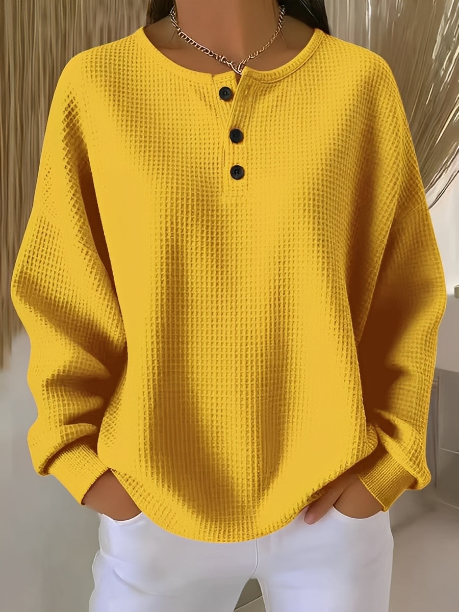 Maglione Donna in Maglia a Nido dApe con Bottoni Comodo - Brentozzi