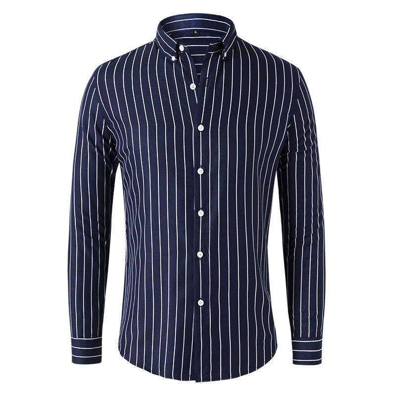 Camicia Uomo a Righe Manica Lunga Comfort