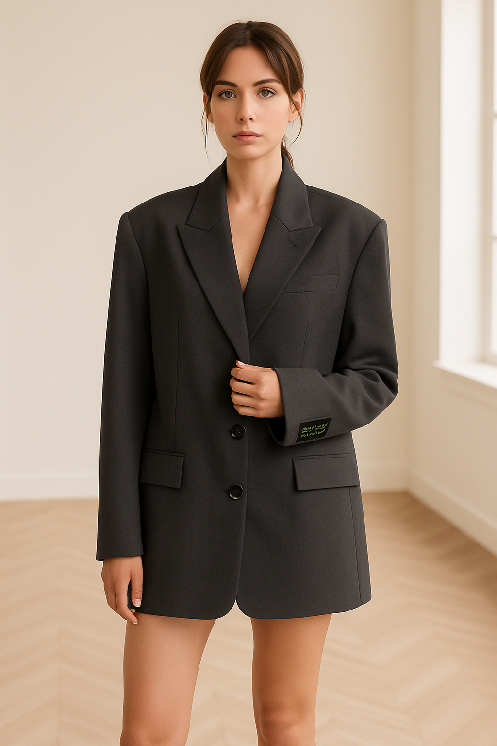 Blazer Donna Lineare Vestibilità Ampia