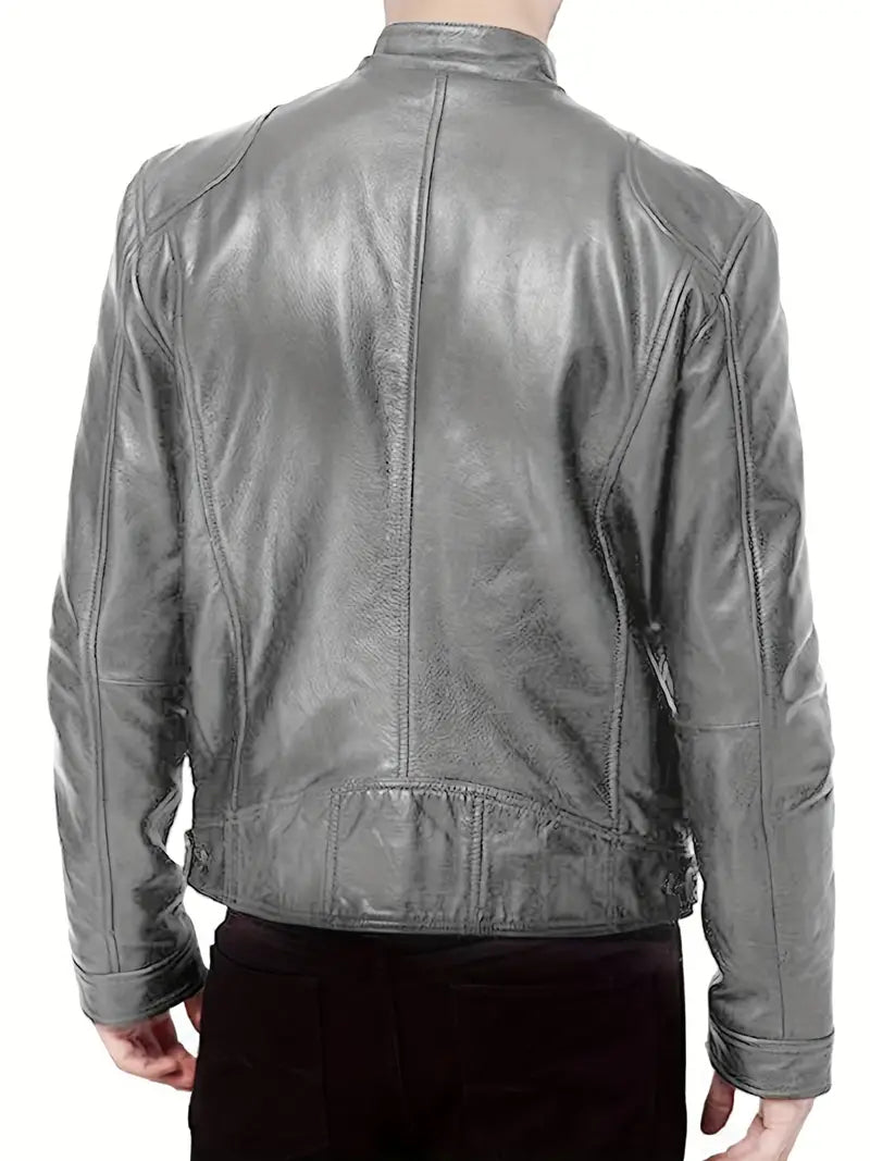 Giacca Uomo in Pelle Stile Classico Vestibilità Moderna