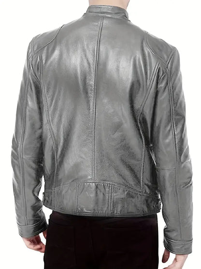 Giacca Uomo in Pelle Stile Classico Vestibilità Moderna