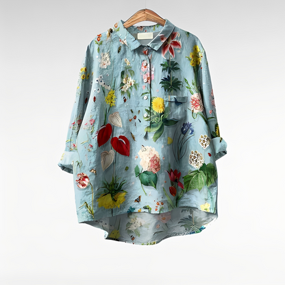 Blusa Donna Vintage Stile Classico Manica Lunga