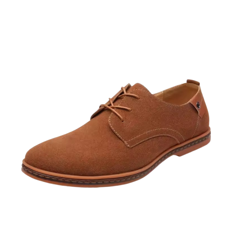 Scarpe Oxford Uomo in Camoscio con Tacco a Contrasto