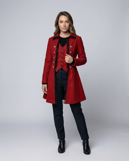 Cappotto Donna con Cappuccio Stile Storico
