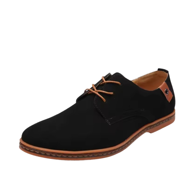 Scarpe Oxford Uomo in Camoscio con Tacco a Contrasto
