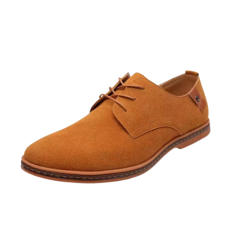 Scarpe Oxford Uomo in Camoscio con Tacco a Contrasto