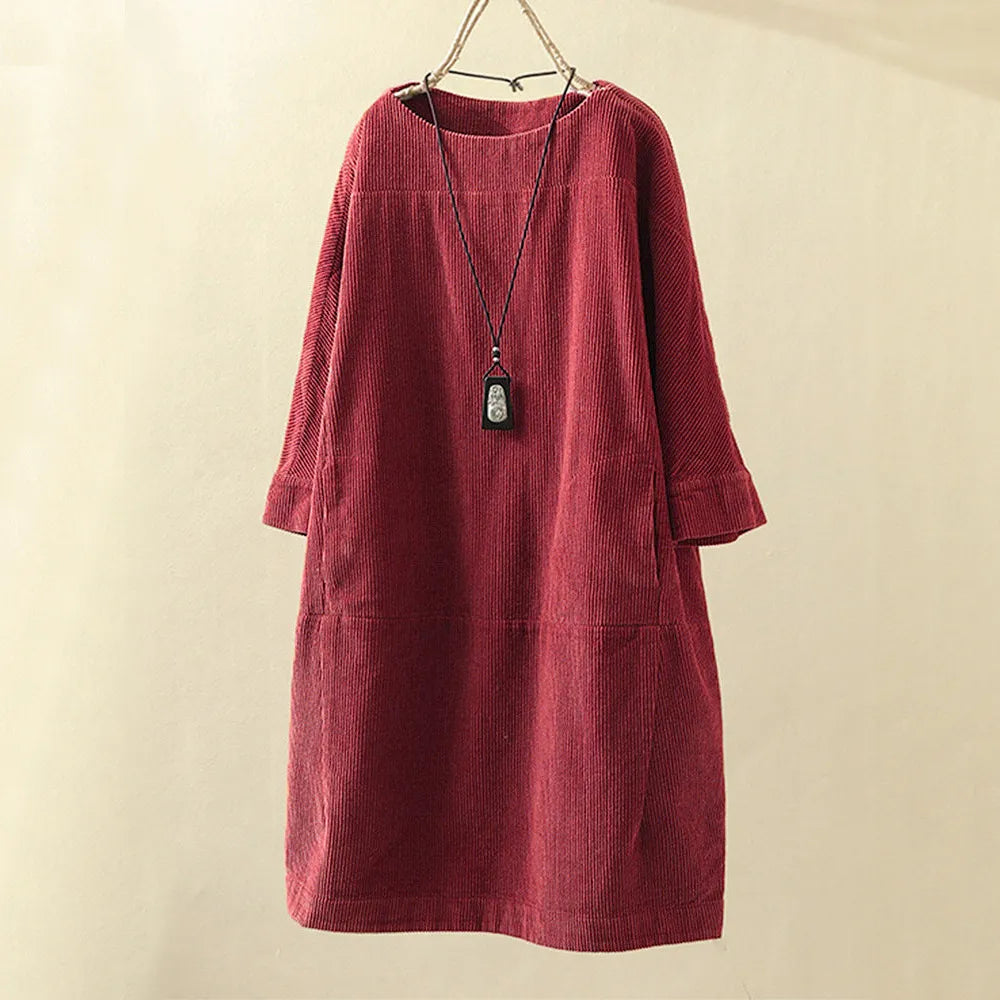 Abito Donna Elegante Scollo Classico Manica Lunga - Brentozzi