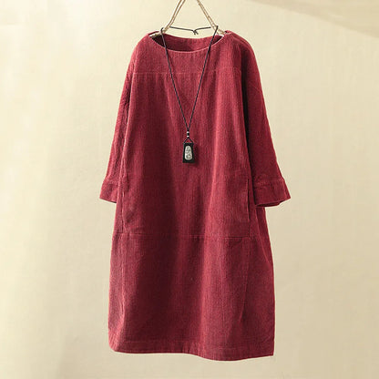 Abito Donna Elegante Scollo Classico Manica Lunga - Brentozzi