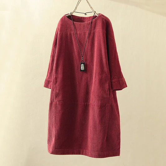 Abito Donna Elegante Scollo Classico Manica Lunga - Brentozzi