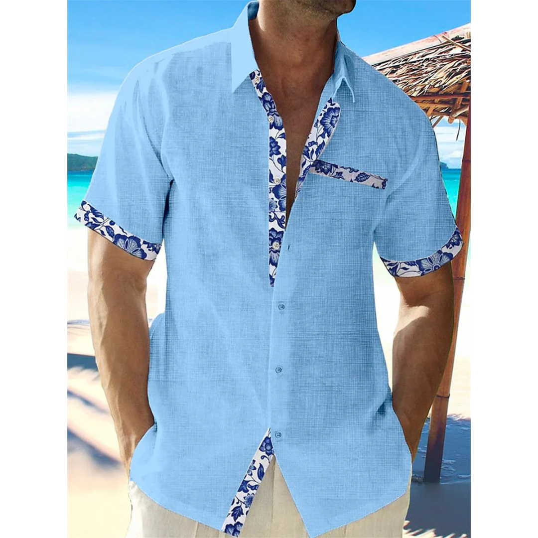 Camicia Uomo Manica Corta Bottoni Frontali Linea Slim - Brentozzi