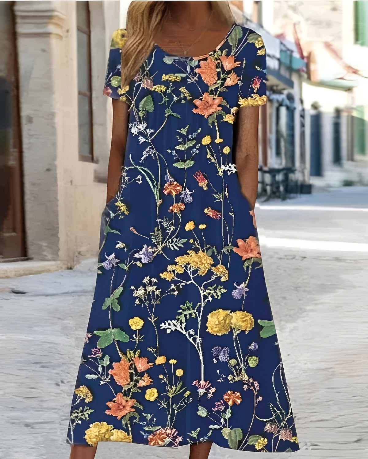 Abito Swing Donna con Fantasia Floreale Stiloso