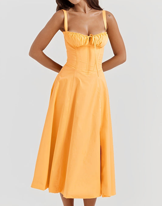 Abito Midi Donna Slim Fit con Fantasia Floreale - Brentozzi