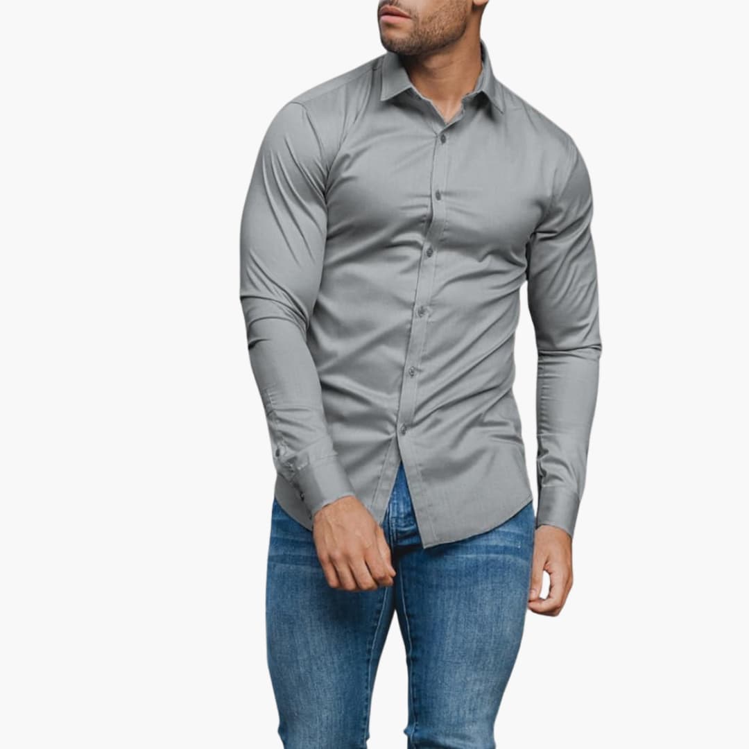 Camicia Uomo Classica Manica Lunga Slim Fit