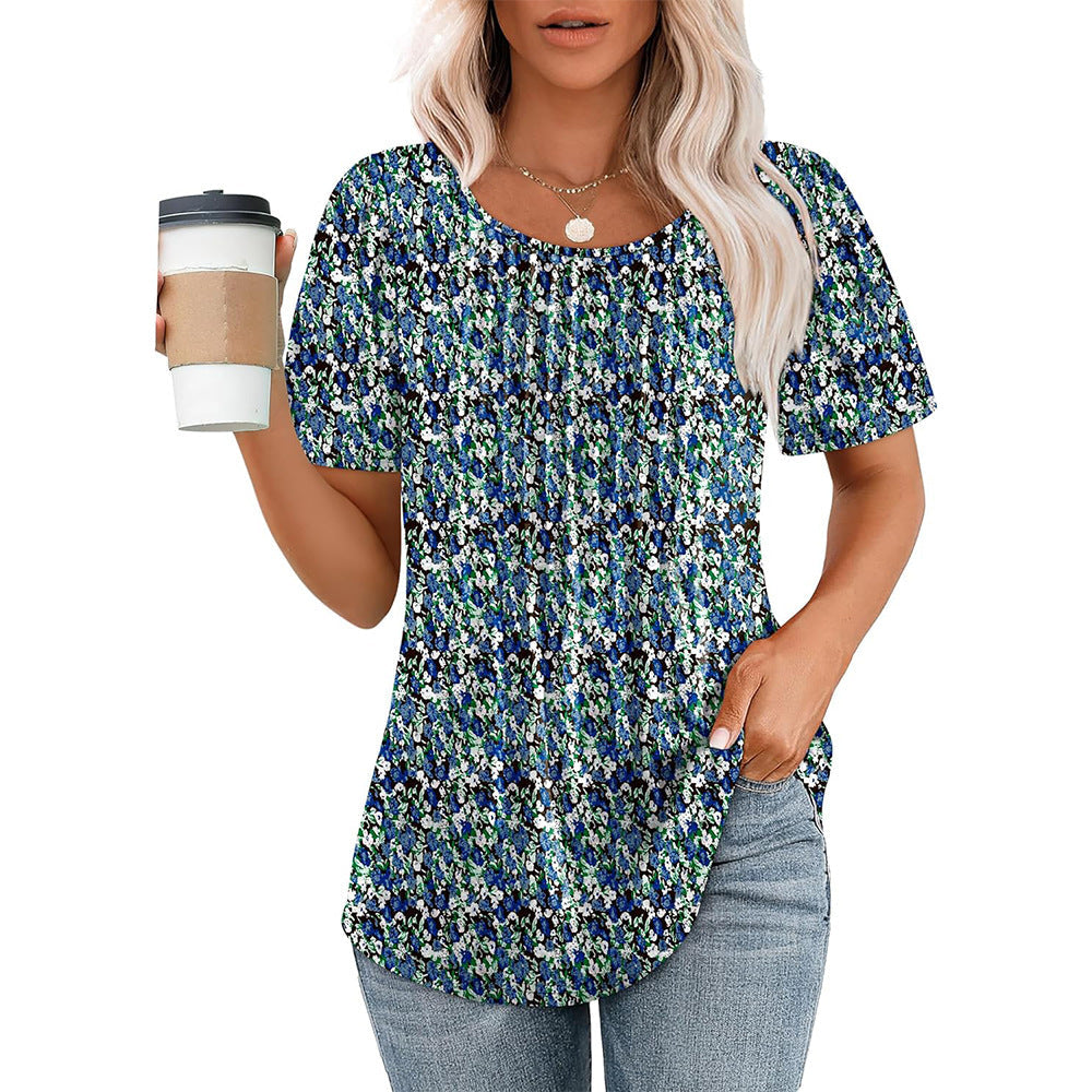 Camicia Plissé Donna Girocollo Stile Casual