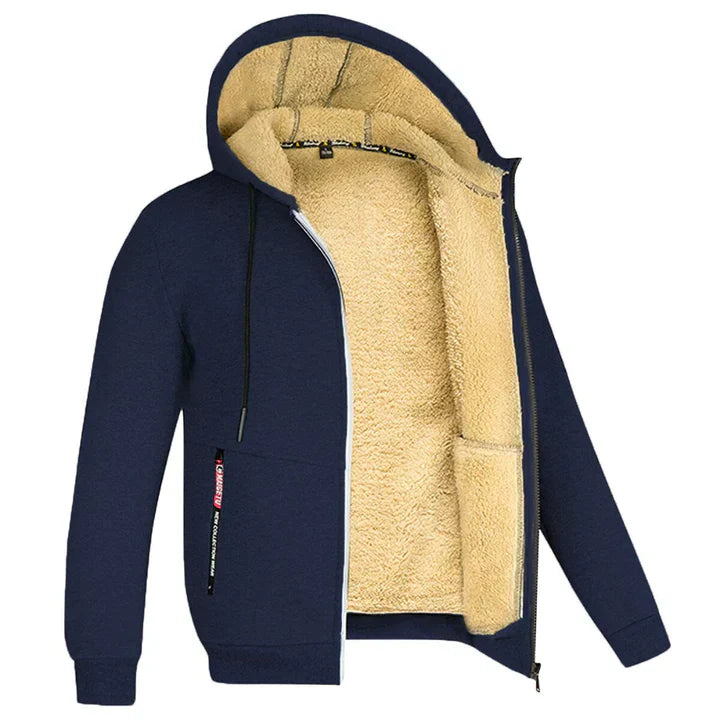 Felpa Uomo con Zip Interno in Pile Morbido