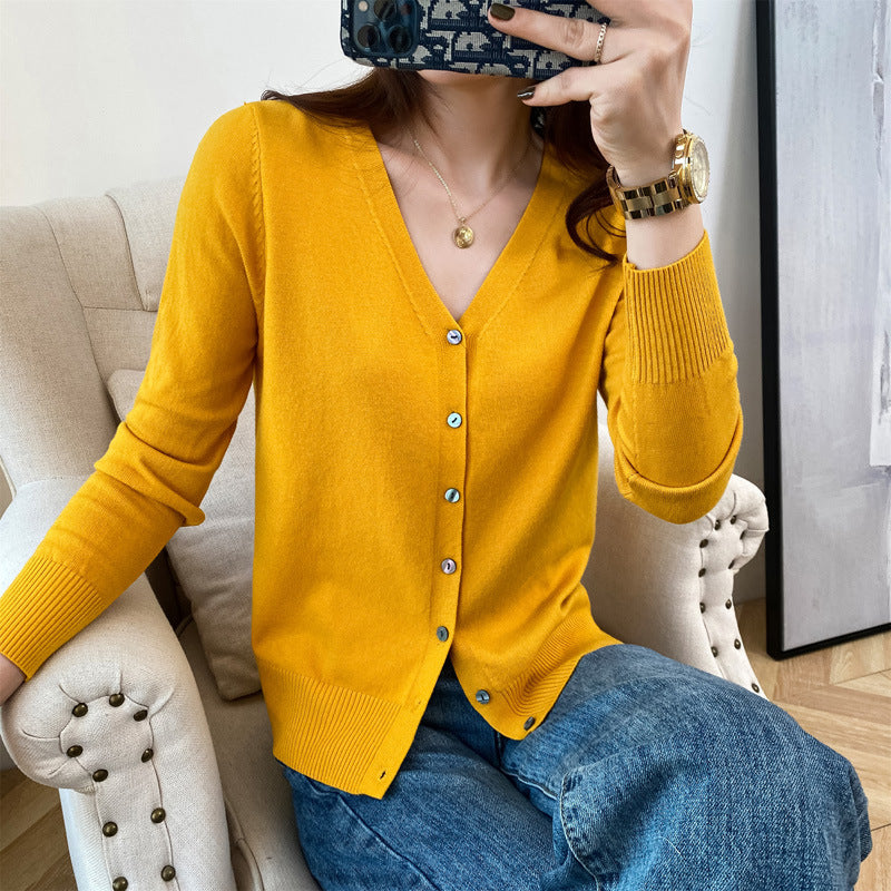 Maglione Donna Elegante con Bottoni Slim Fit
