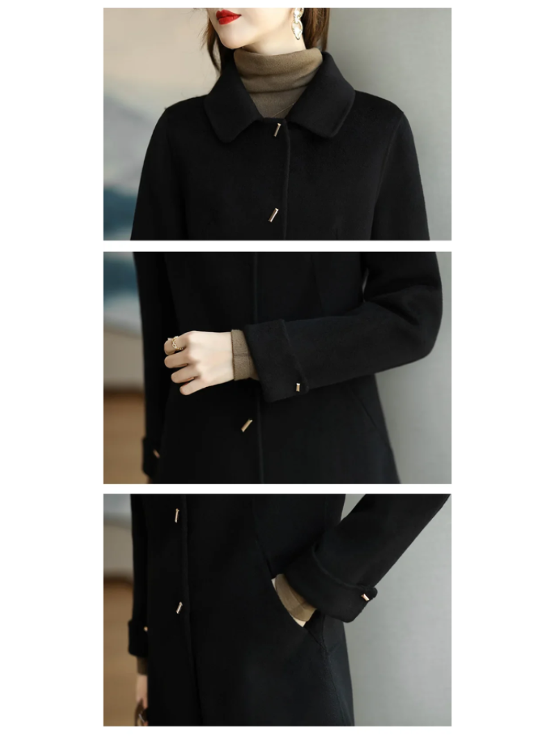 Trenchcoat Classico Donna in Tessuto Leggero Colletto a Punta