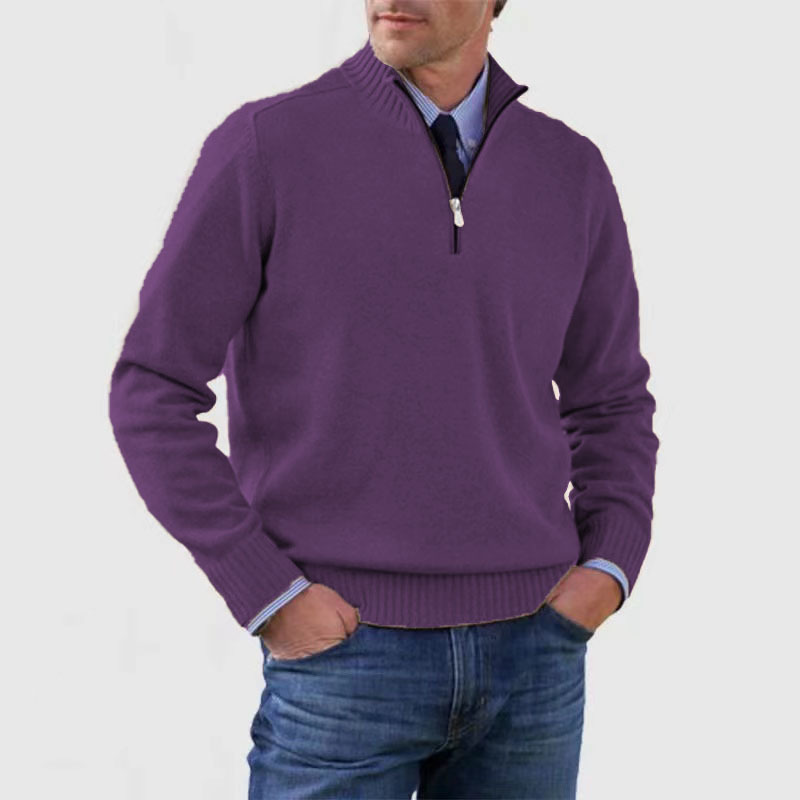 Maglione Uomo con Mezza Zip Caldo e Confortevole Stile
