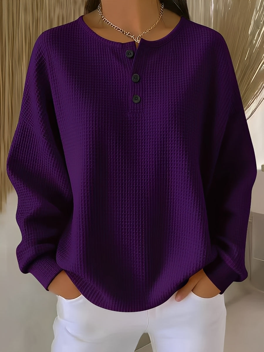 Maglione Donna in Maglia a Nido dApe con Bottoni Comodo