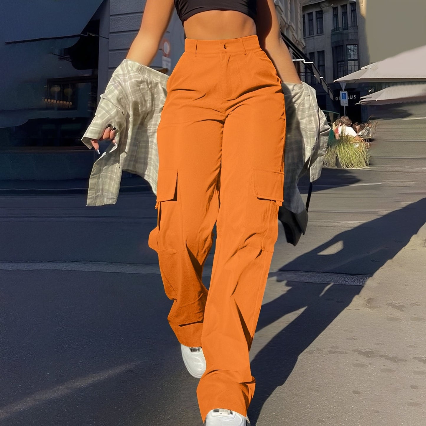 Pantaloni Cargo Donna Vita Alta Comodi
