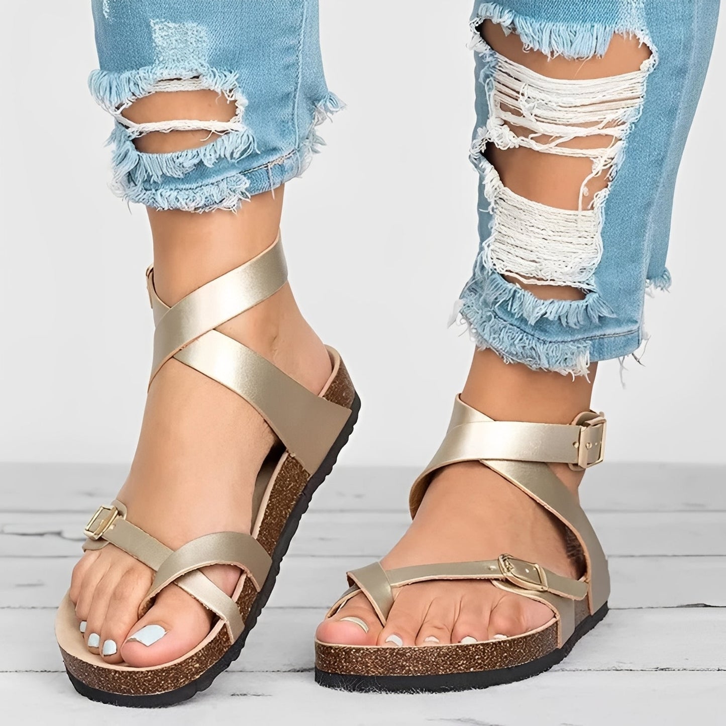 Sandali Donna Romani Bassi Stile Casual - Brentozzi