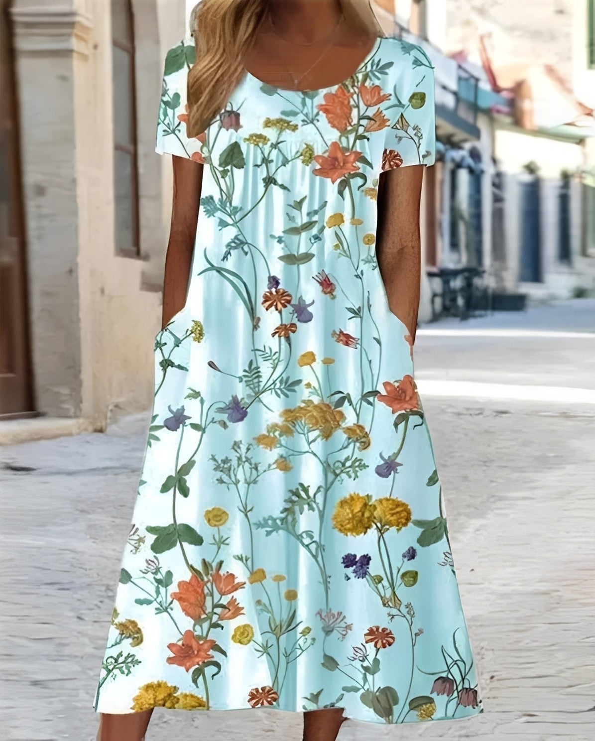 Abito Swing Donna con Fantasia Floreale Stiloso