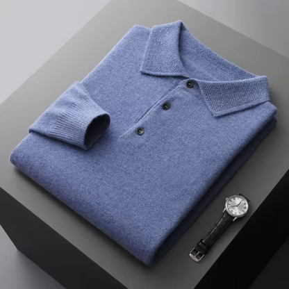 Maglione Uomo in Maglia Collo Polo con Bottoni e Manica Lunga - Brentozzi