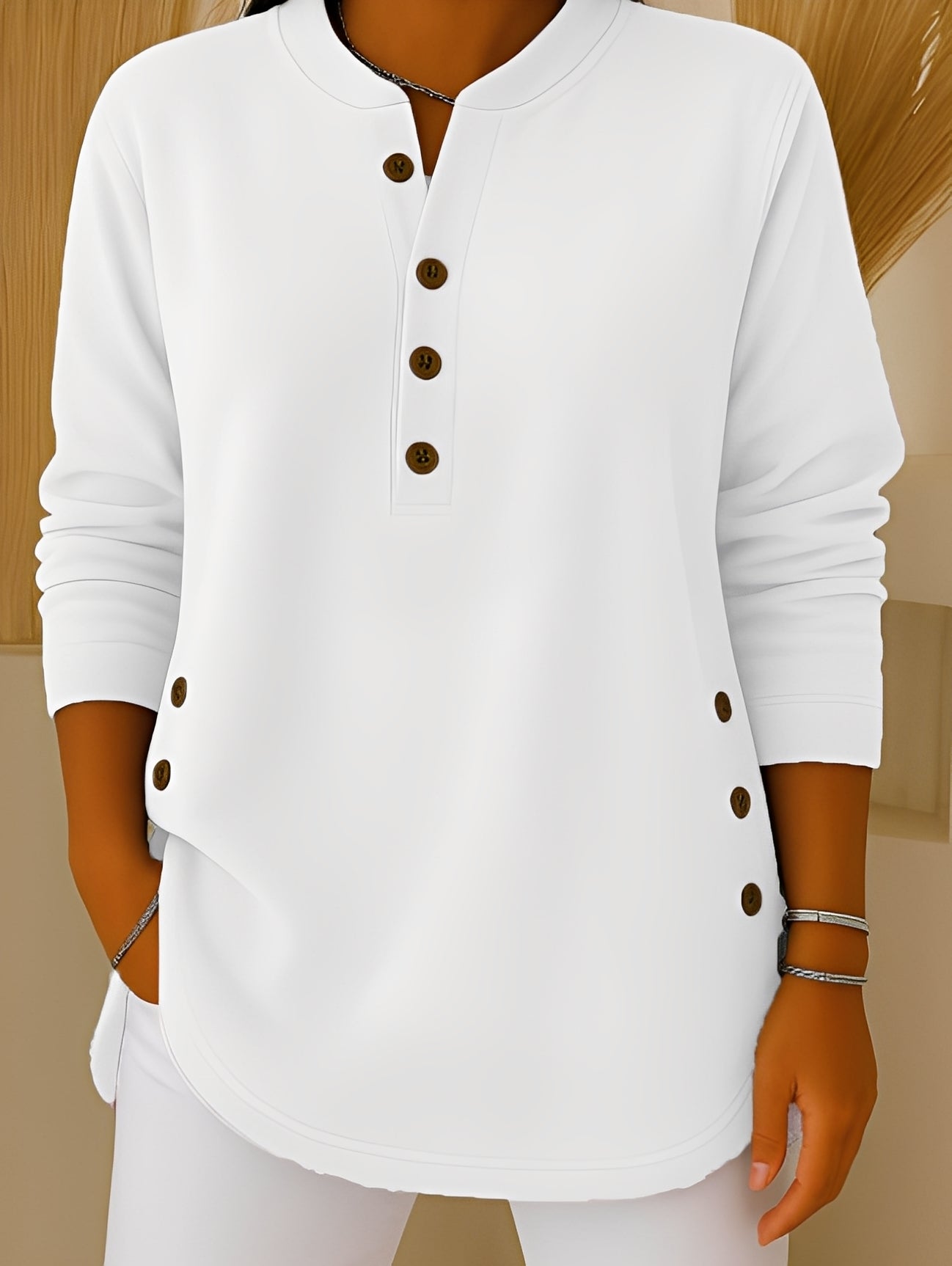 Maglione Donna con Bottoni Morbido