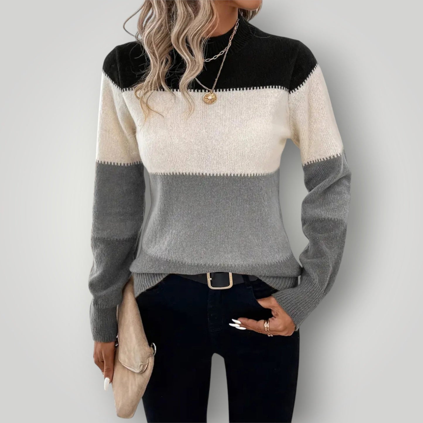 Maglione Donna Invernale in Maglia Caldo Collo Alto