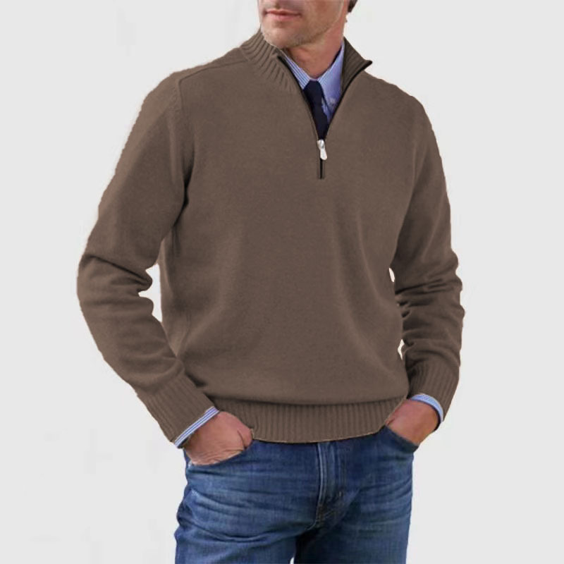 Maglione Uomo con Mezza Zip Caldo e Confortevole Stile
