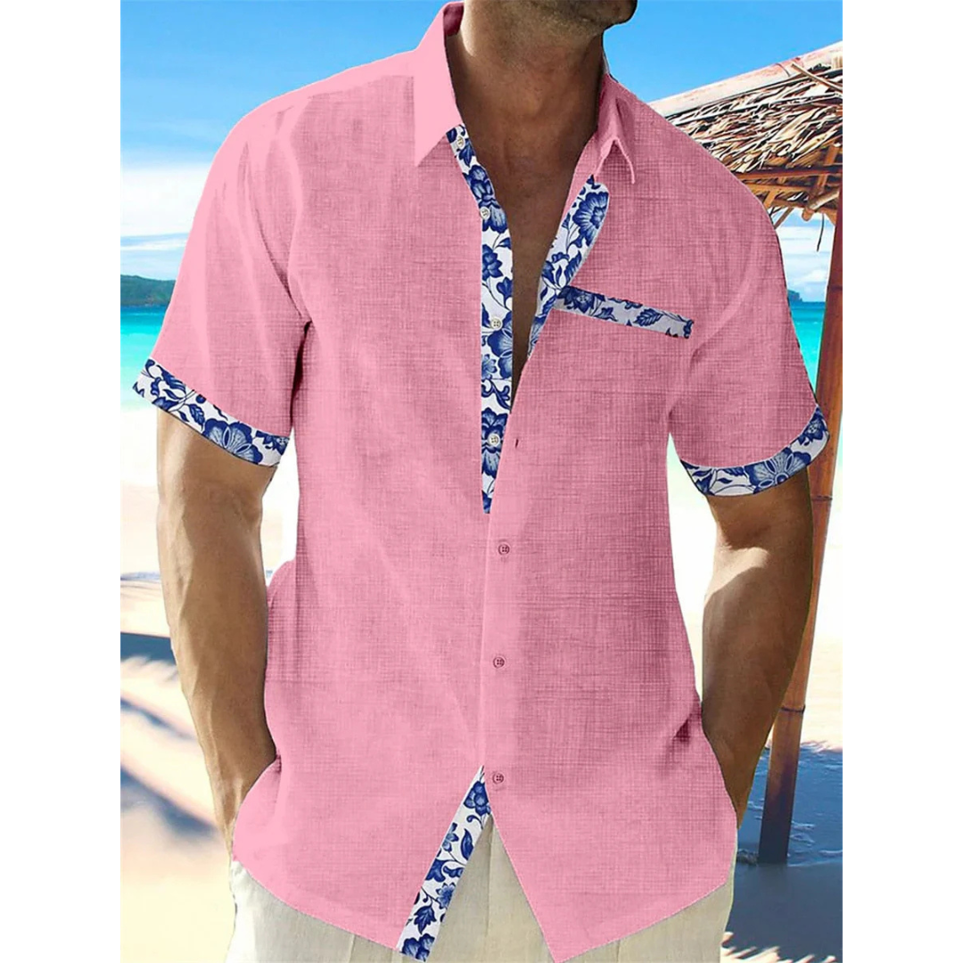 Camicia Uomo Manica Corta Bottoni Frontali Linea Slim