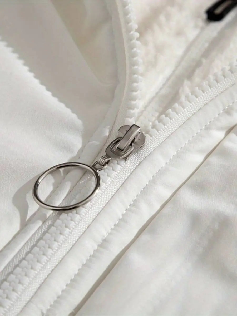 Giacca Invernale Donna con Zip e Cappuccio Calda