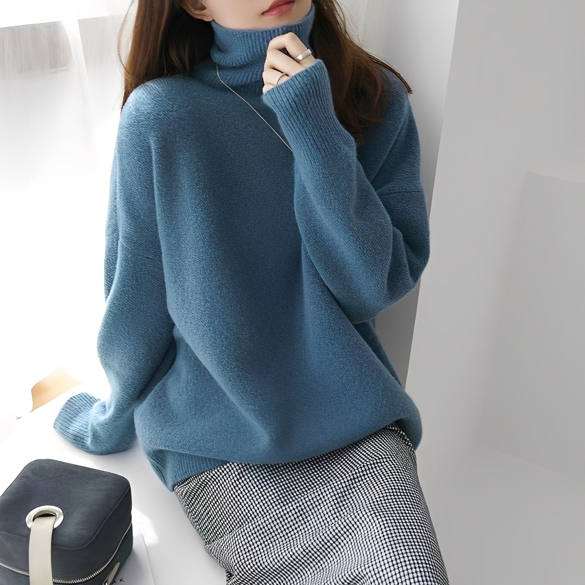 Maglione Donna Dolcevita Stile Classico