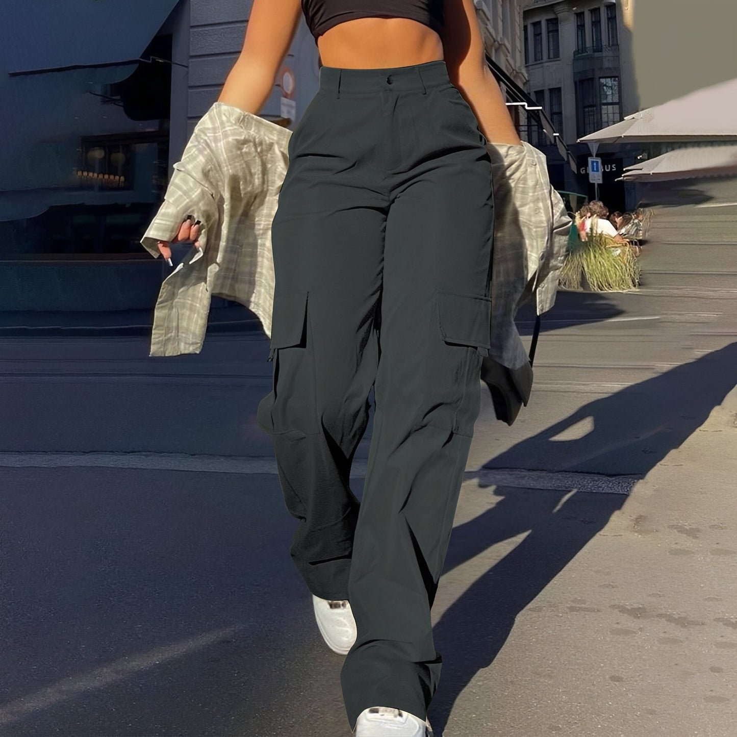 Pantaloni Cargo Donna Vita Alta Comodi