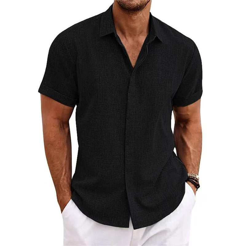 Polo Uomo Manica Corta Cotone Bottoni Casual