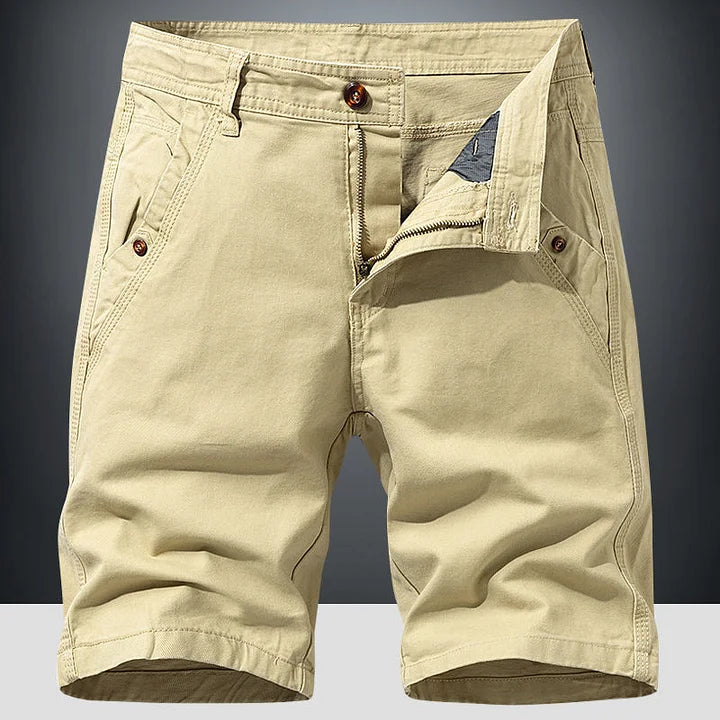Bermuda Casual Uomo Chino Tessuto Classico Zip