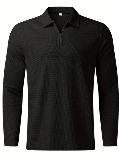 Maglia Uomo in Tessuto Waffle Manica Lunga Scollo a V