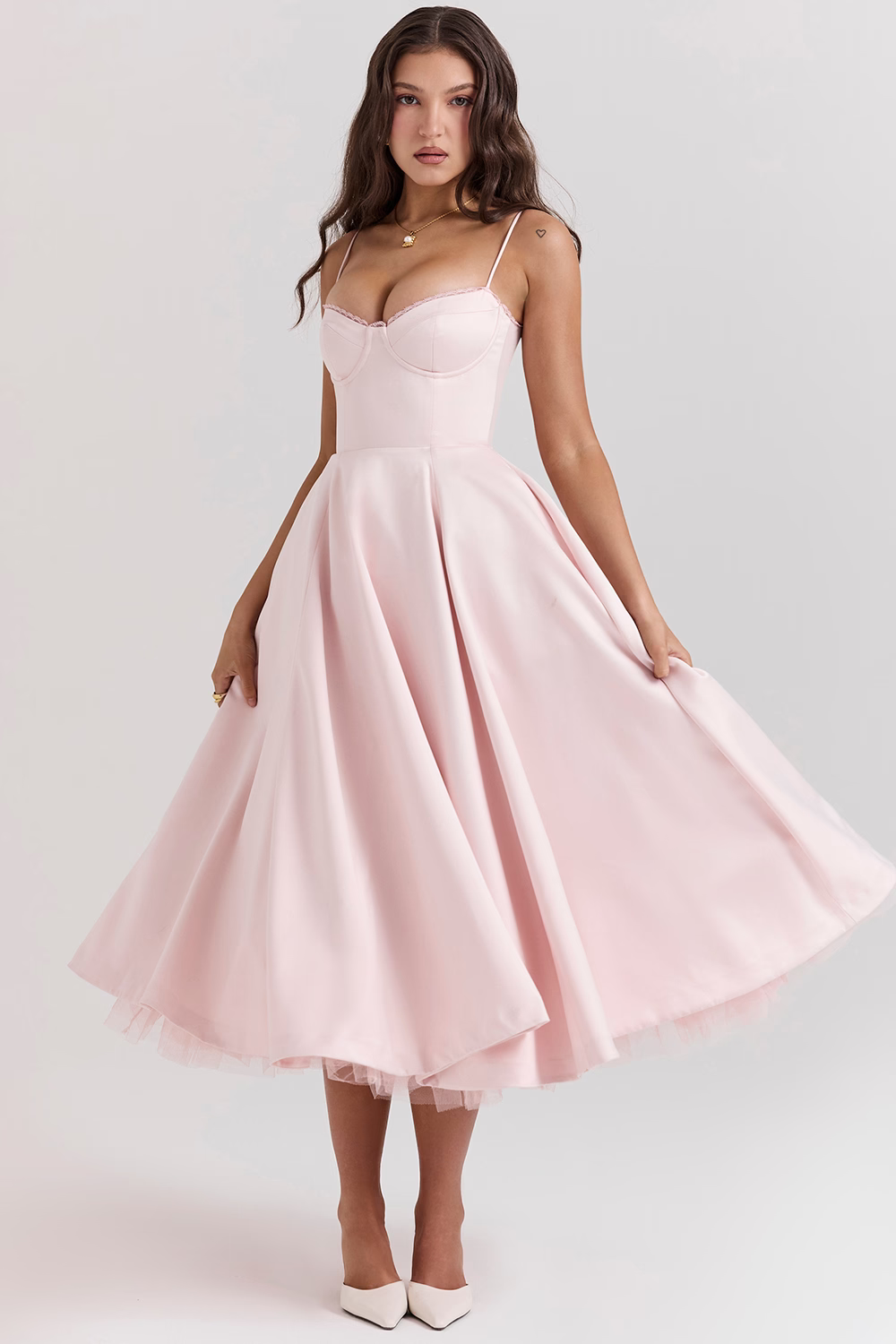 Abito Midi Donna Bustier Senza Maniche