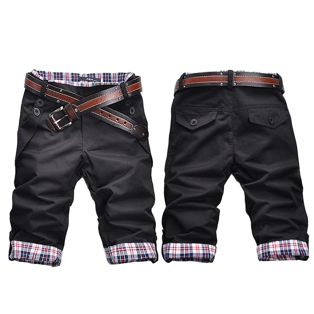 Shorts Donna con Cintura Tessuto a Quadri Vestibilità Regolare